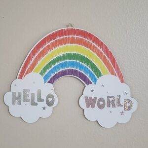 Rainbow Wall Decor HELLO WORLD